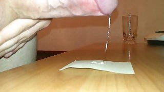 Teasing hard testicles leads to crystal precum (inevitably backfires milk)
