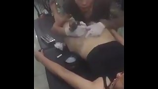 Luckiest Tatoo Artist Ever - Getting A Pussy Tatoo For Beautiful Asian Girl
